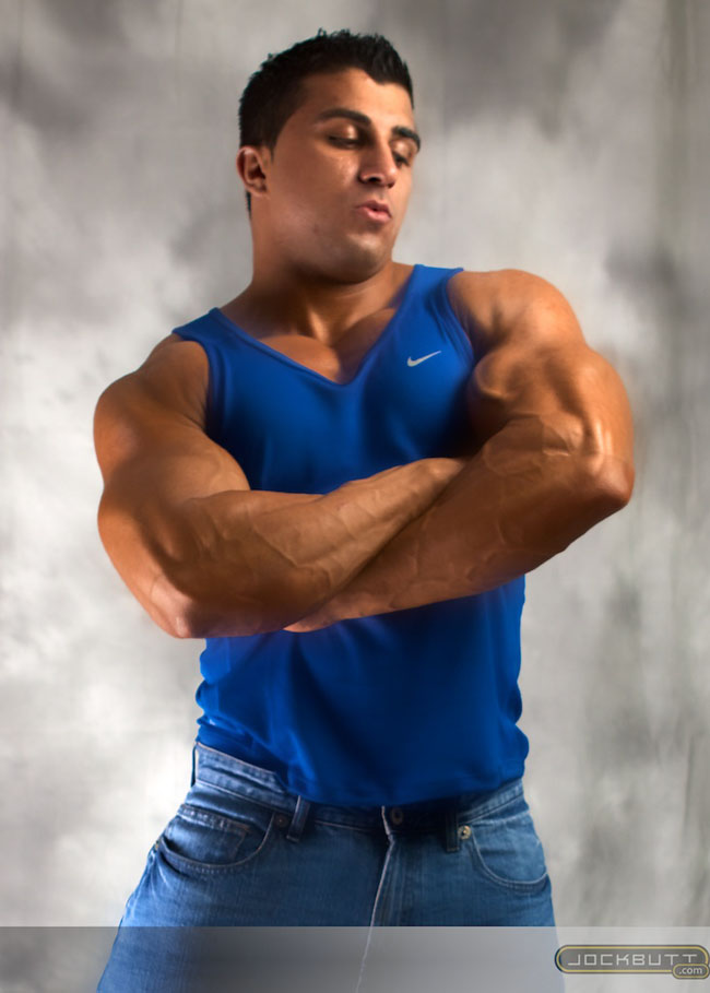 Bodybuilder Karl Kasper striking a muscle pose