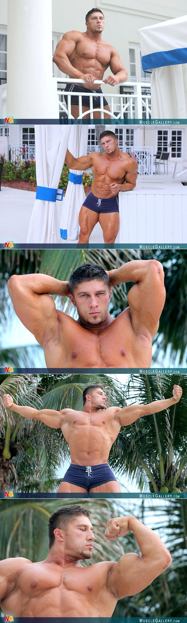 Hot muscle man outdoors